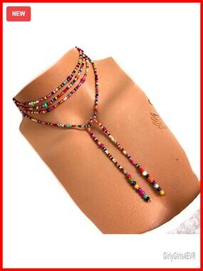 Handmade Lariat Necklace, 61 Inch Long Beaded Choker Wrap Necklace